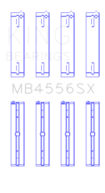 King Engine Bearings MB4556SX0.25, VM Motori A630/L630 Ecodiesel 3.0L Main Bearing Set - Size +0.25mm