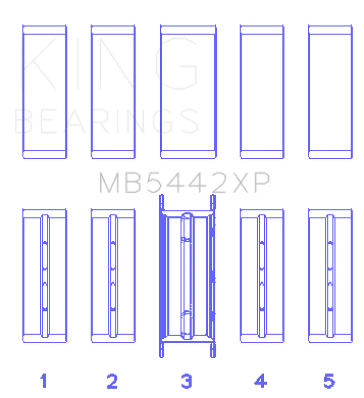 King Engine Bearings MB5442XP0.5, 07-09 Mazdaspeed 3 L3-VDT MZR DISI (t) Duratec High Performance Main Bearing Set - Size (0.50)
