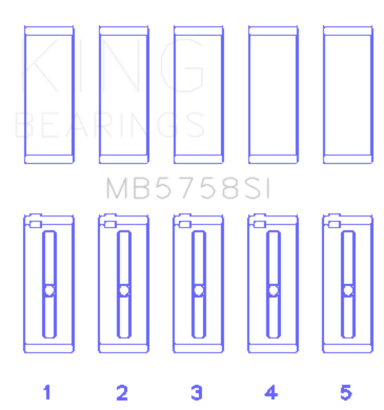 King Engine Bearings MB5758SI, 2007 Mini Cooper Main Bearing Set - Size STD