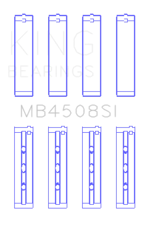 King Engine Bearings MB4508SI, Acura J30A/J32A/J35A/J35Z Performance Main Bearing Set - Size STD