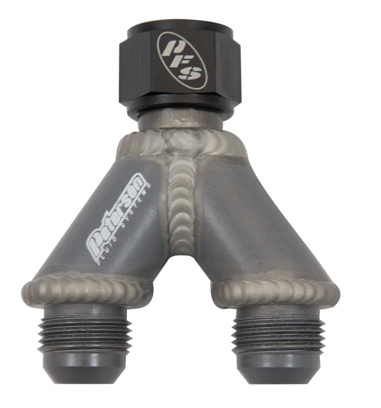 Peterson Fluid Systems 10-1712, Y-Manifold -12AN B Nut To -12/12