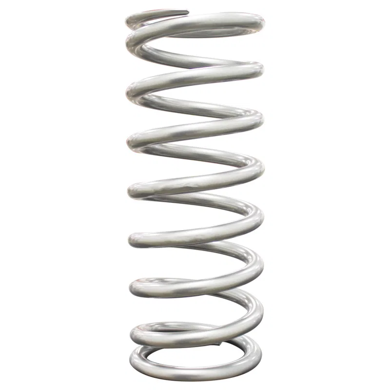 QA1 10HTS150, 1-7/8in ID Tapered High Travel Spring - 10in Length x 150lbs/in - Silver Powder Coated
