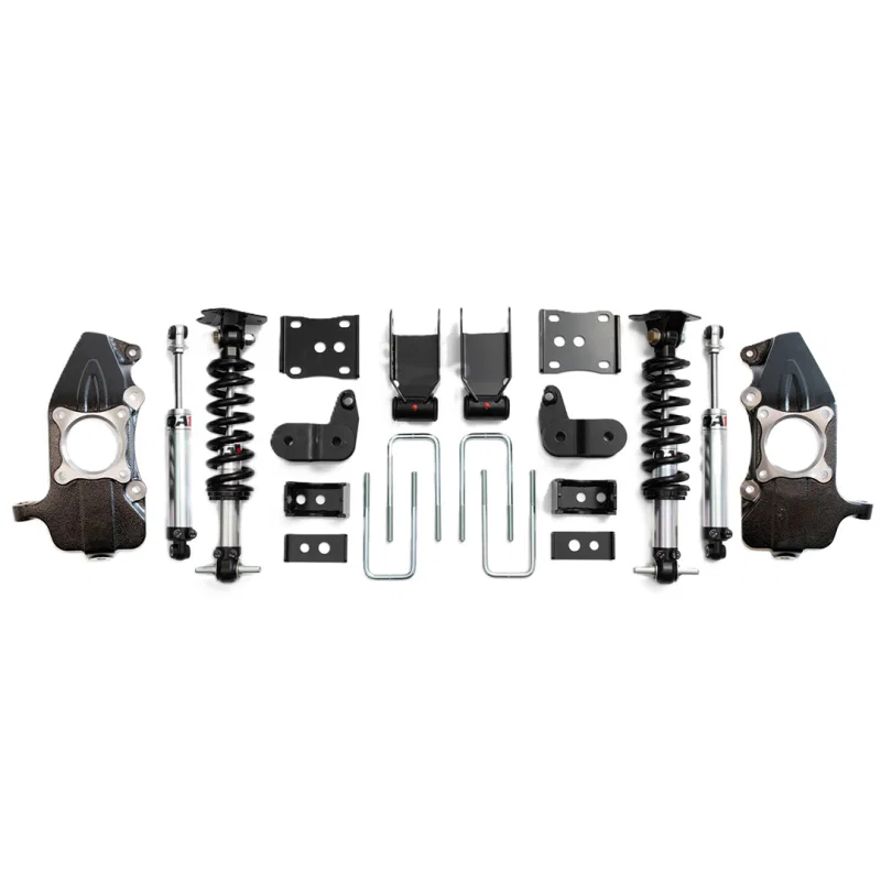 QA1 LK12-FF03, 21-26 Ford F150 2WD Dual Adjustable Lowering Kit w/ Spindles - 3.5-5.5in
