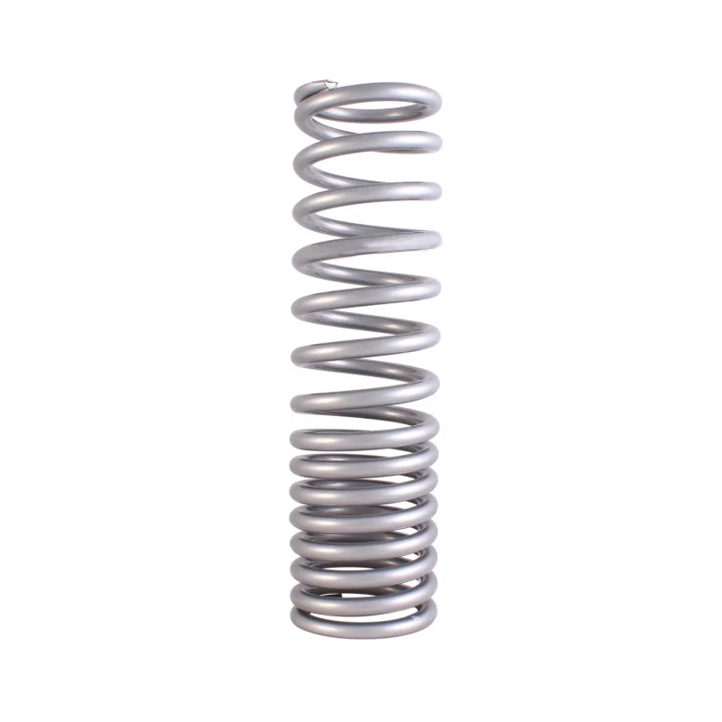 QA1 12HT100/200, 2-1/2in ID Variable Rate High Travel Spring - 12in Length x 100/200lbs/in - Silver Powder Coated