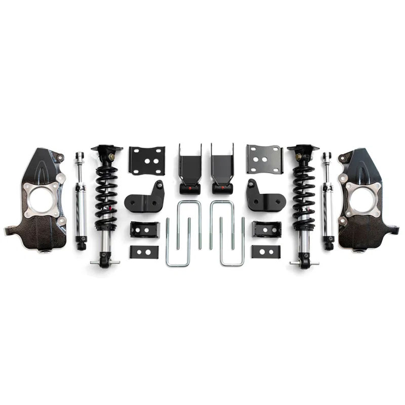 QA1 LK11-FF04, 21-26 Ford F150 4WD Single Adjustable Lowering Kit w/ Spindles - 3.5-5.5in