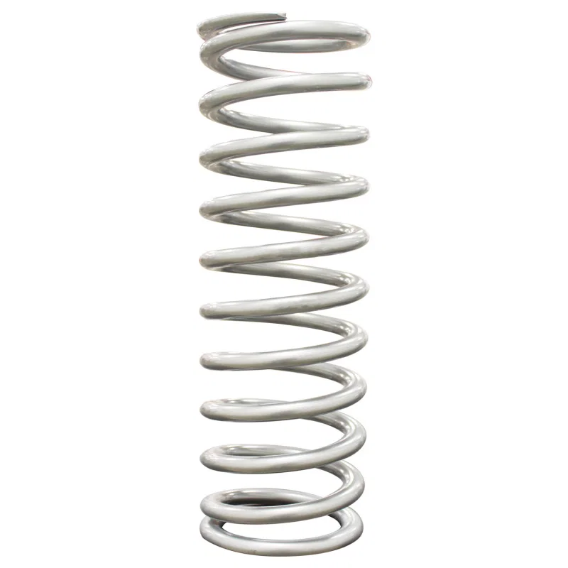 QA1 14HT080, 2-1/2in ID High Travel Spring - 14in Length x 80lbs/in - Silver Powder Coated