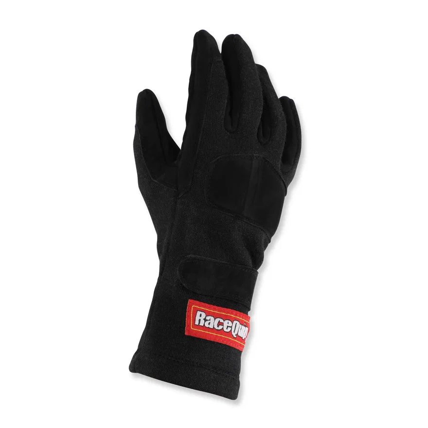 SFI 3.3/5 Black Short Gauntlet Nomex Race Gloves - Medium