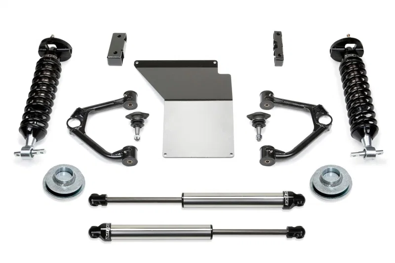 Fabtech FTS21201, 07-14 GM C/K1500 SUV 2WD/4WD 4in Budget UCA System w/DL 2.5 Coilovers & Rear DL Shocks