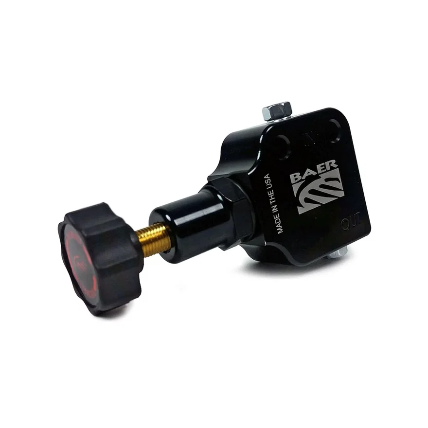 Baer Brake Systems 2000035, Brakes Black General Fit Adjustable Proportioning Valve, Inline, with 3/8-24 Fittings