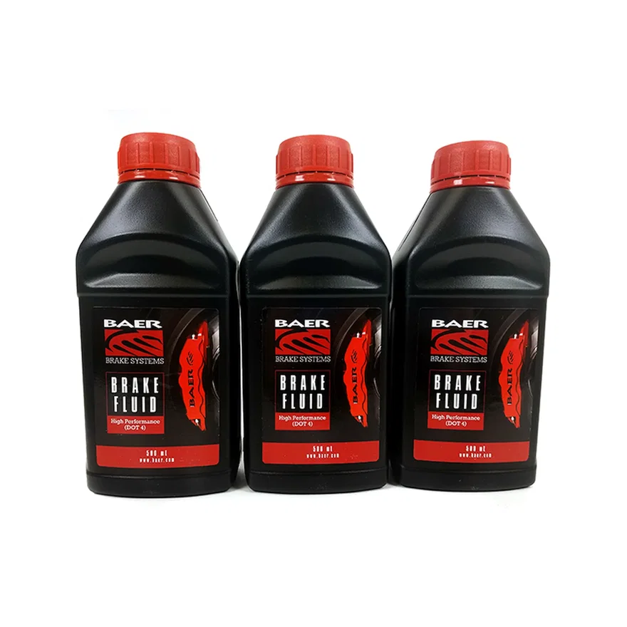 Baer Brake Systems 6800245, DOT4 High Performance Brake Fluid, (16.9oz/500ml Bottle) 3 Pack