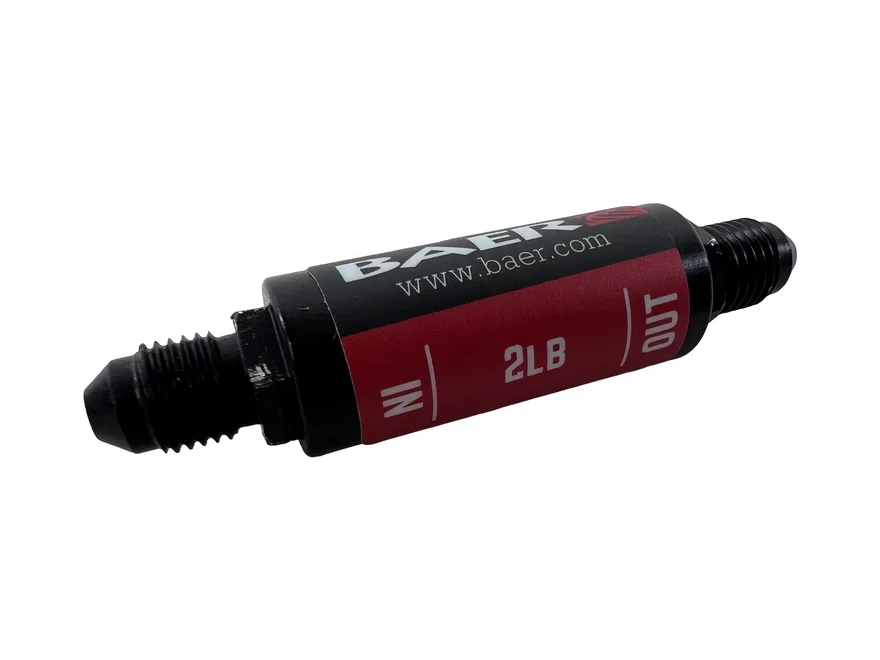 Baer Brake Systems 6805147, Brakes Pressure Residual Valve – Billet Aluminum, 2#, -3AN Male