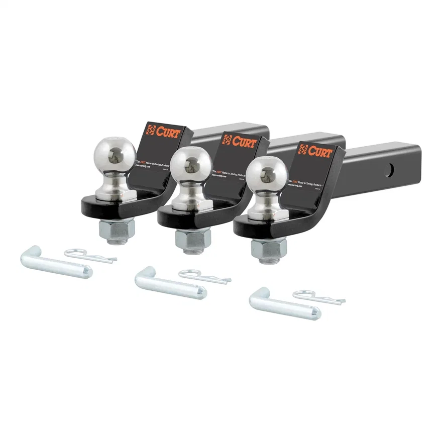 CURT 45037, Loaded Ball Mounts with 2in. Balls (2in. Shank; 7;500 lbs.; 2in. Drop; 3-Pack)