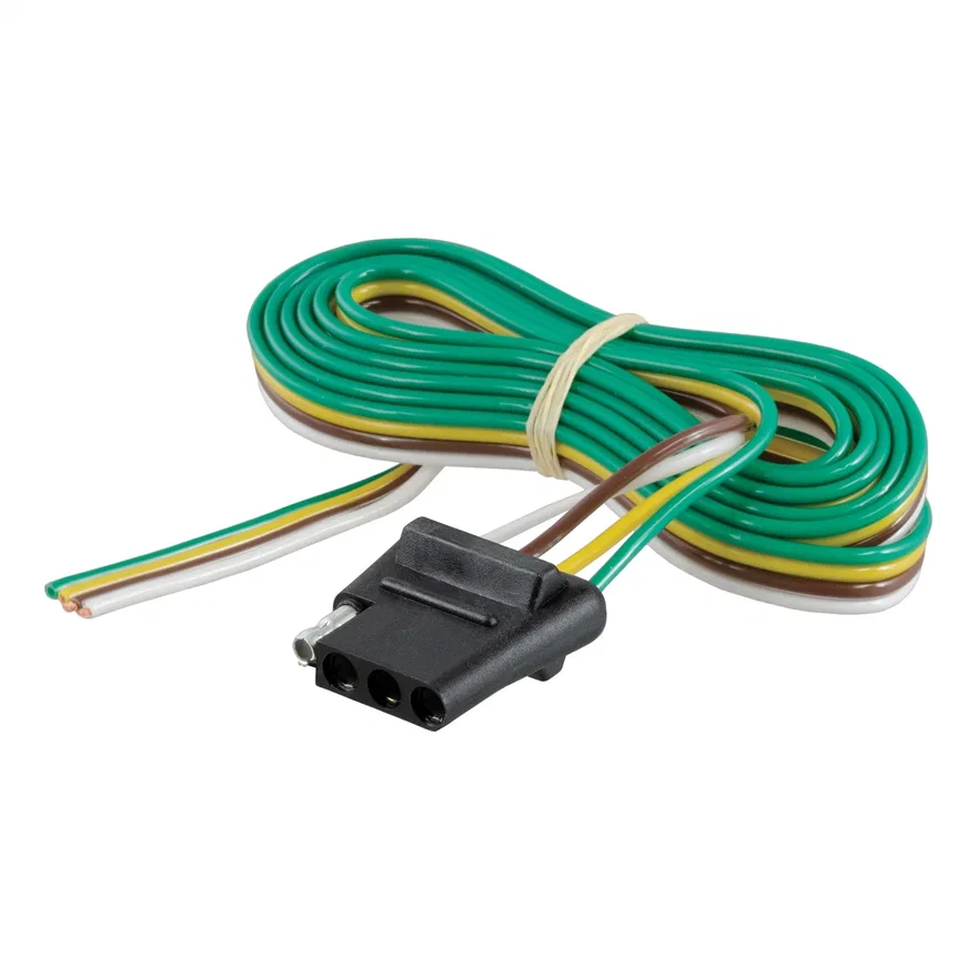 CURT 58040, 4-Way Flat Connector Socket with 60in. Wires (Vehicle Side)