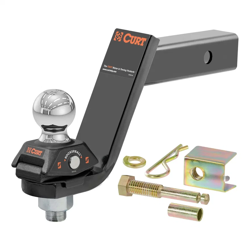 CURT 45144, RockerBall Cushion Hitch with 2in. Ball (2in. Shank; 7;500 lbs.; 5in. Drop)
