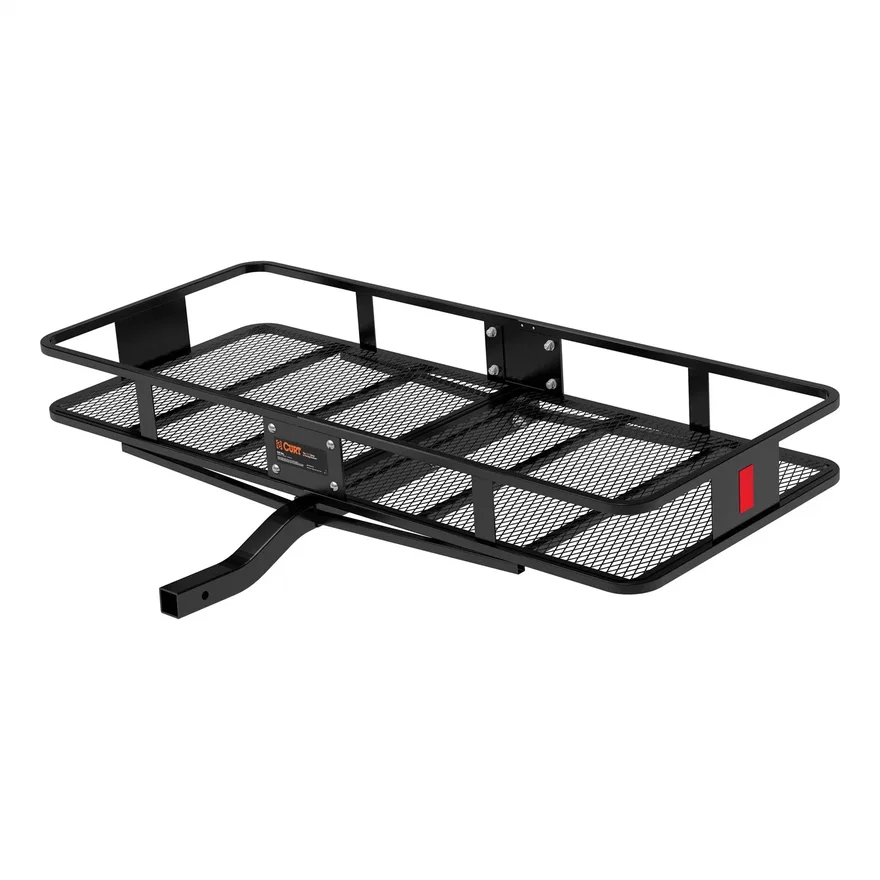 CURT 18152, 60in. x 24in. Black Steel Basket Cargo Carrier (Fixed 2in. Shank; 500 lbs.)