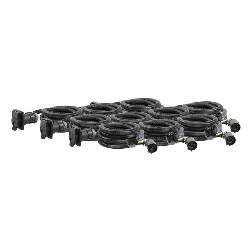 CURT 56000010, 10ft. Custom Wiring Extension Harnesses (Adds 7-Way RV Blade to Truck Bed; 10-Pk