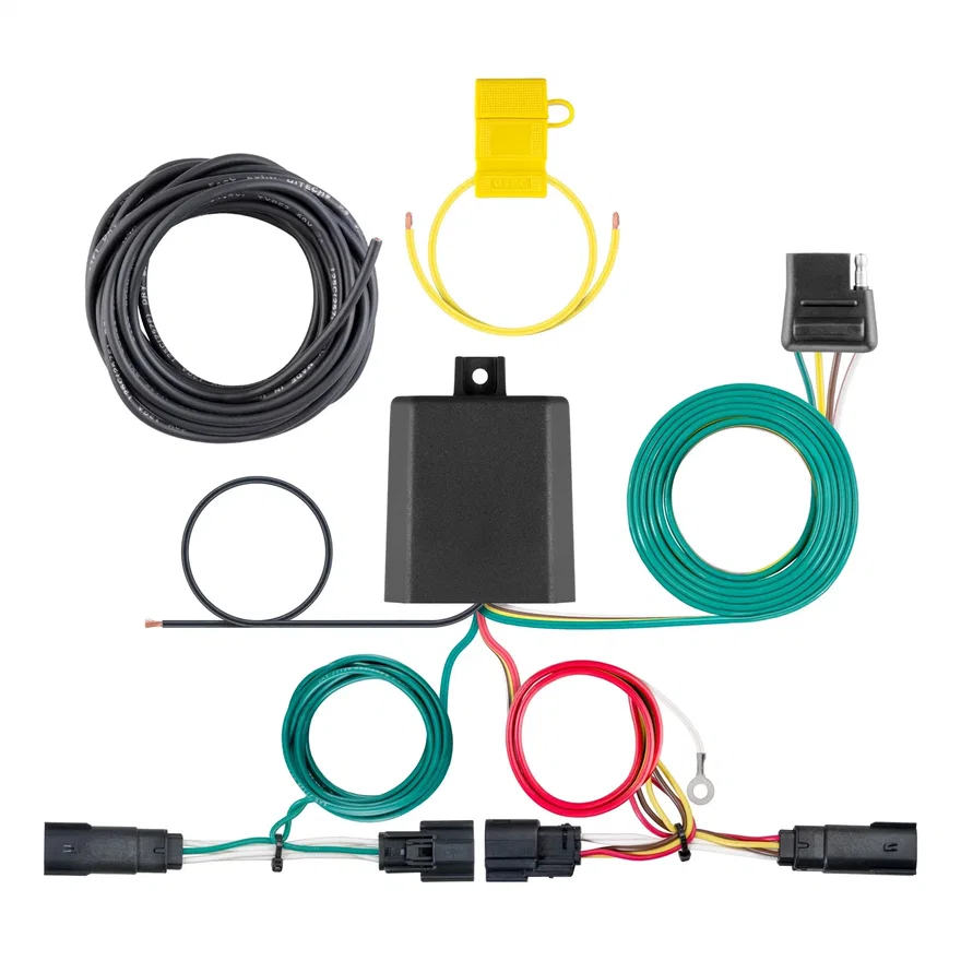CURT 56406, Custom Wiring Harness; 4-Way Flat Output; Select Jeep Cherokee