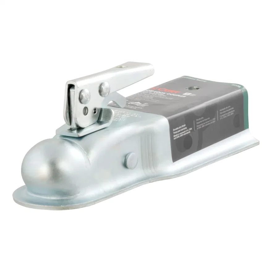 CURT 25138, 2in. Straight-Tongue Coupler with Posi-Lock (3in. Channel; 3;500 lbs; Zinc)