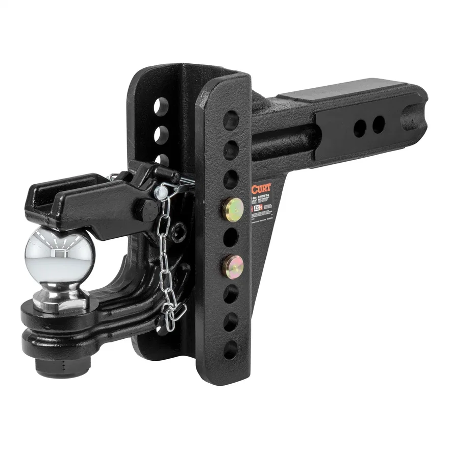 CURT 45908, Adjustable Channel Mount with 2-5/16in. Ball/Pintle (2-1/2in. Shank; 20;000 lbs.