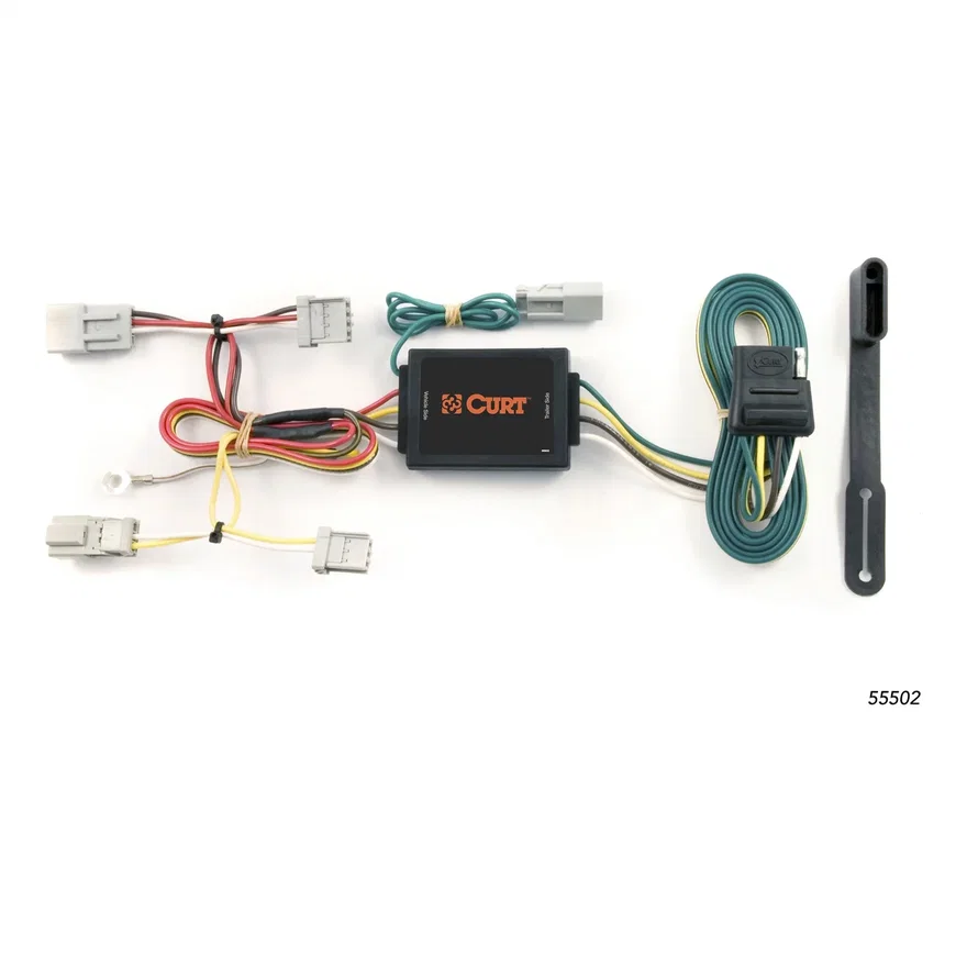 CURT 55502, Custom Wiring Harness; 4-Way Flat Output; Select Honda Accord; Acura TSX
