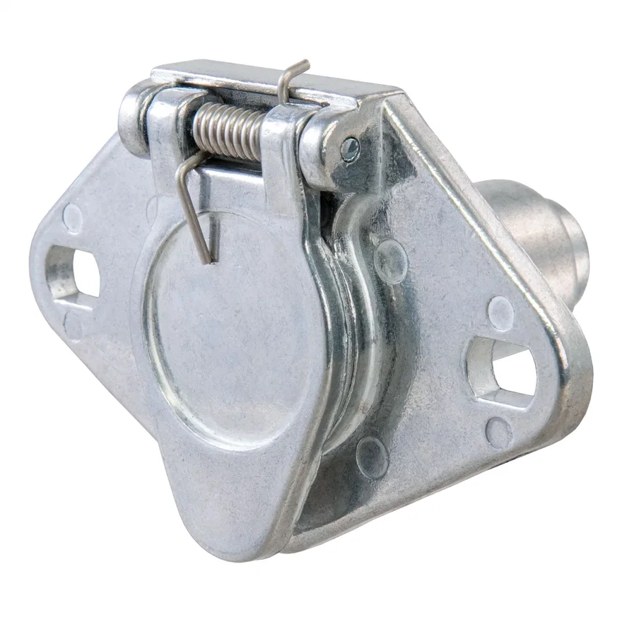 CURT 58070, 4-Way Round Connector Socket (Vehicle Side)