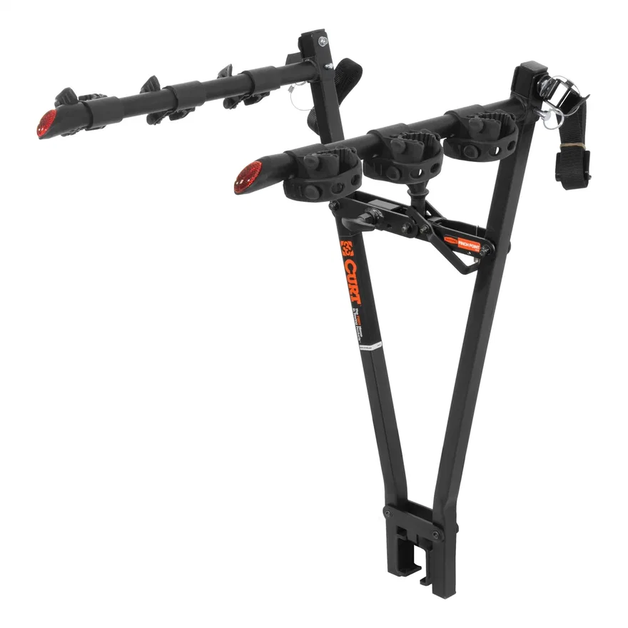 CURT 18013, Clamp-On Bike Rack (3 Bikes; Fits Over 2in. Shank)