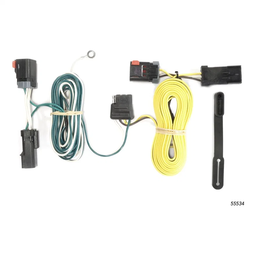 CURT 55534, Custom Wiring; 4-Way Flat Output; Select Chrysler 300; Dodge Charger; Challenger