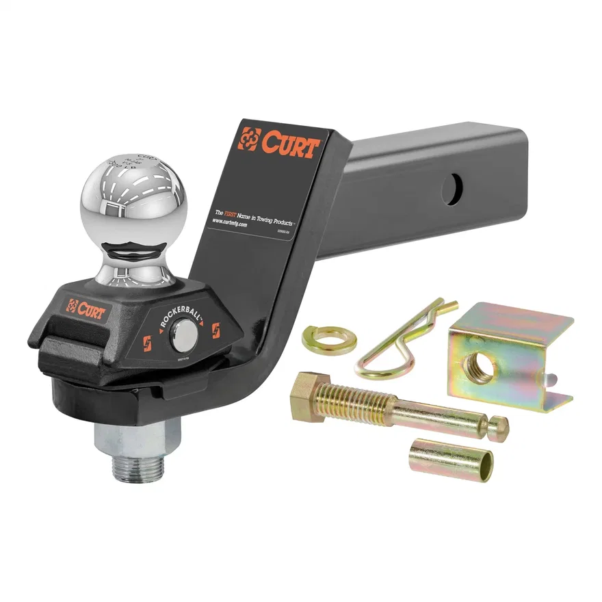 CURT 45143, RockerBall Cushion Hitch with 2in. Ball (2in. Shank; 7;500 lbs.; 3in. Drop)