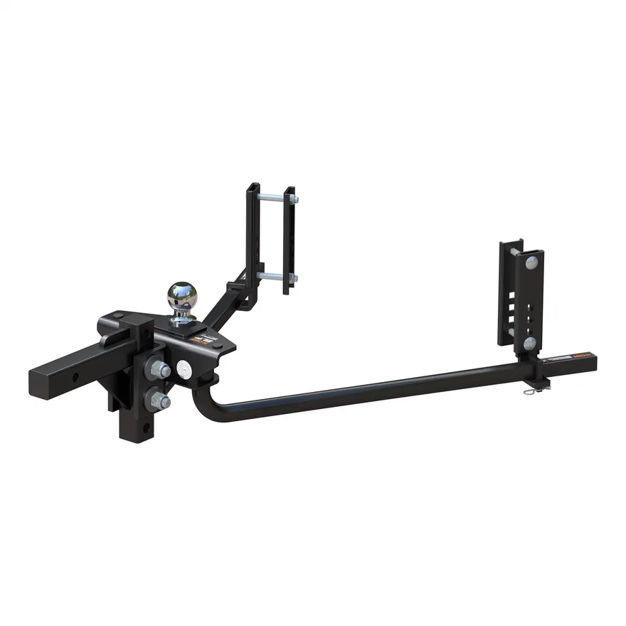 CURT 17601, TruTrack 2P Round Bar Weight Distribution Hitch with 2x Sway Control; 8-10K