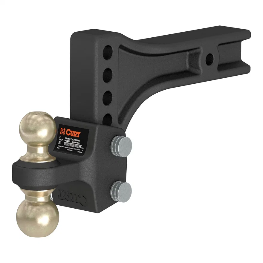 CURT 45937, HD Adjustable Trailer Hitch Ball Mount with Dual Ball; 2-1/2in. Shank; 20K