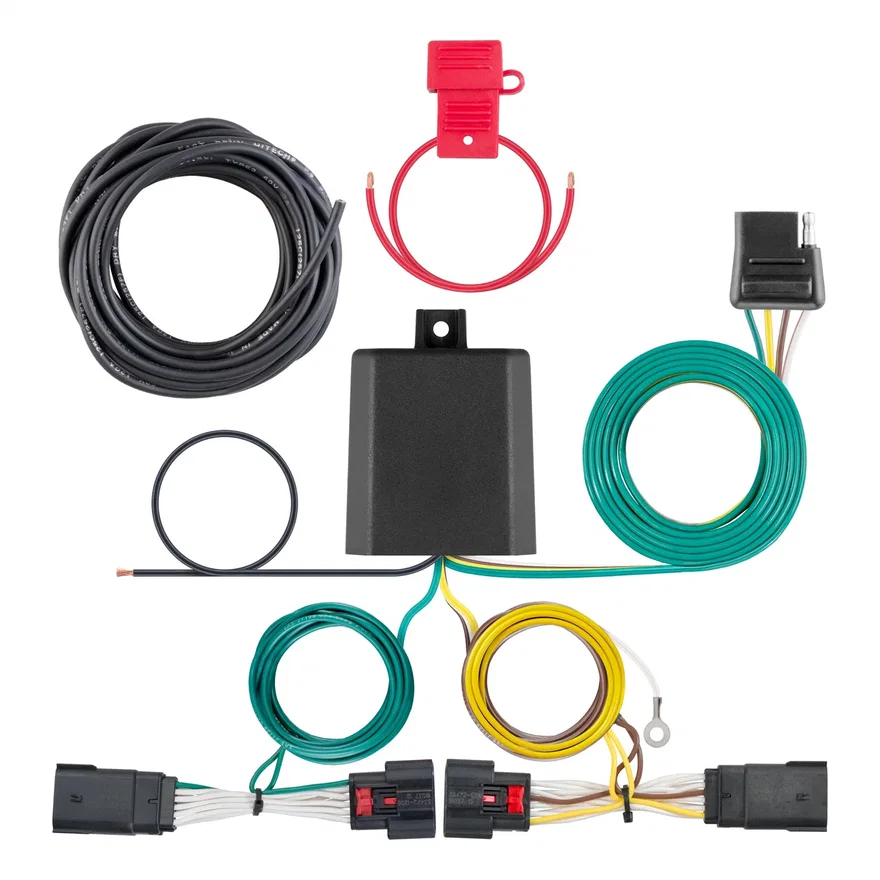 CURT 56407, Custom Wiring Harness; 4-Way Flat Output; Select Jeep Wrangler JL; Gladiator