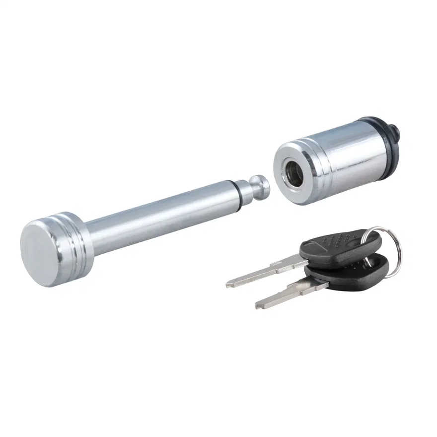 CURT 23501, 1/2in. Hitch Lock (1-1/4in. Receiver; Barbell; Chrome)