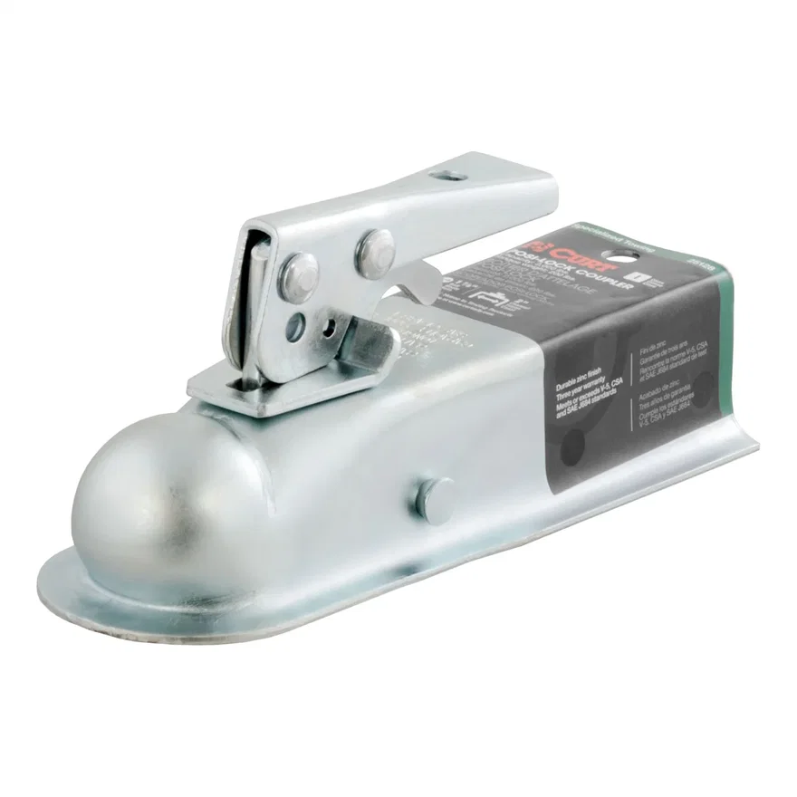 CURT 25128, 1-7/8in. Straight-Tongue Coupler with Posi-Lock (2in. Channel; 2;000 lbs; Zinc)