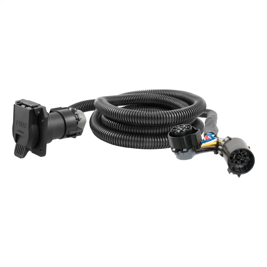 CURT 56070, 7ft. Custom Wiring Extension Harness (Adds 7-Way RV Blade to Truck Bed; Packaged