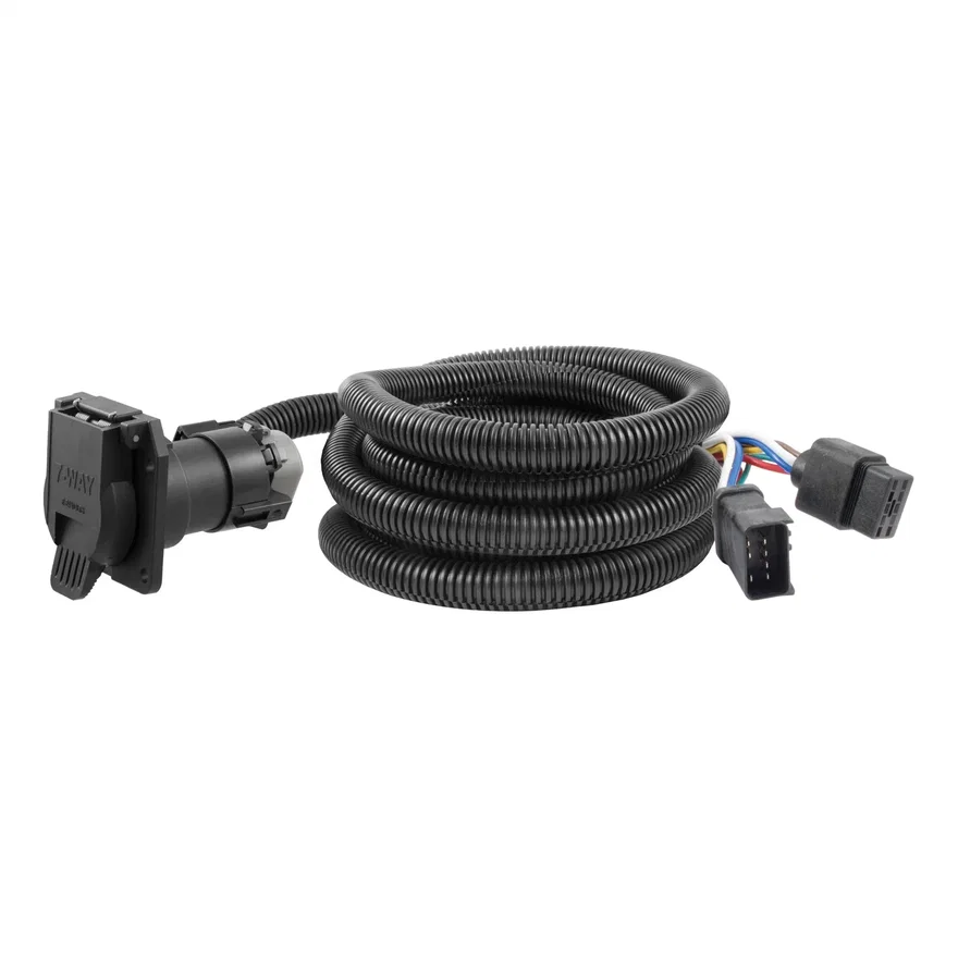 CURT 56001, 10ft. Custom Wiring Extension Harness (Adds 7-Way RV Blade to Truck Bed) for Dodge