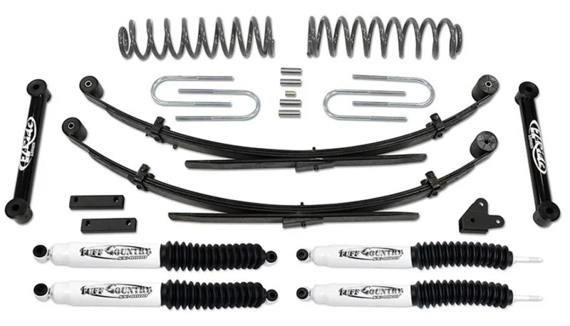 Tuff Country 43802KN, 87-01 Jeep Cherokee 4x4 3.5in Lift Kit with Rear Leaf Springs (SX8000 Shocks)