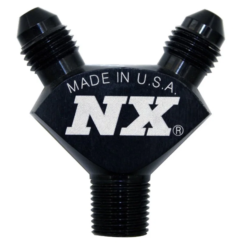 Nitrous Express 16378, 1/8NPT x 3AN x 3AN Billet Pure-Flo Y Fitting - Black