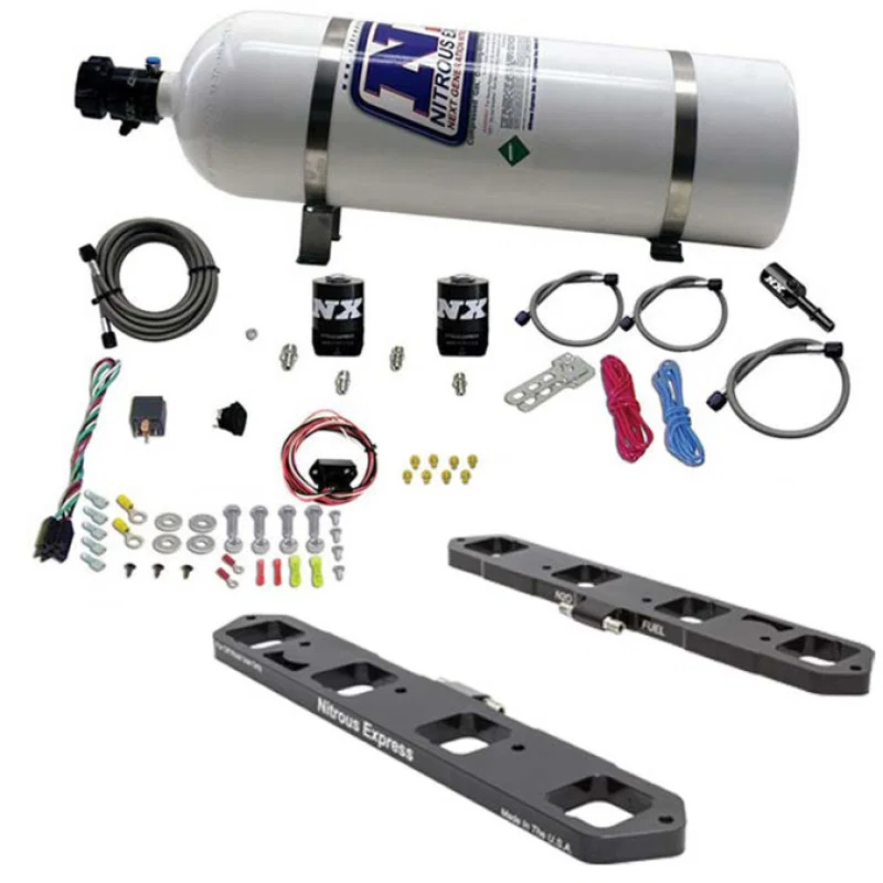 Nitrous Express 20958-15, Dodge Hemi 5.7L/6.1L/6.4L Direct Port Plate System w/15lb Bottle