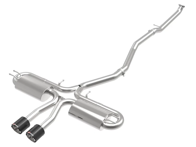 aFe 49-36621-1C, Takeda 3in 304 SS Cat-Back Exhaust System w/ Carbon Tips 2017+ Honda Civic Si (4dr) I4 1.5L (t)