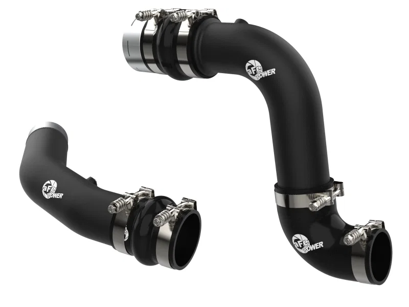 aFe 46-20734-B, 23-24 Ford Diesel Trucks V8-6.7L (td) BladeRunner Aluminum Hot and Cold Charge Pipe Kit - Black