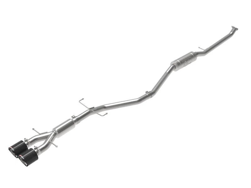 aFe 49-36619-C, Takeda 2.5in 304SS Cat-Back Exhaust System w/ Carbon Tips 17-20 Honda Civic Si Sedan I4 1.5L