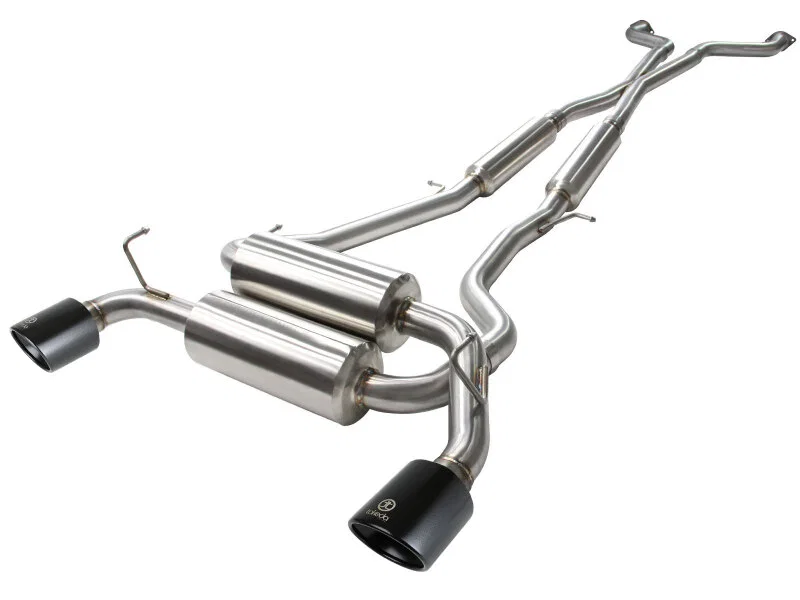 aFe 49-36103-B, Takeda 2-1/2 in 304 SS Cat-Back Exhaust System Infiniti G37 08-13/Q60 14-15 V6-3.7 w/ Black Tips