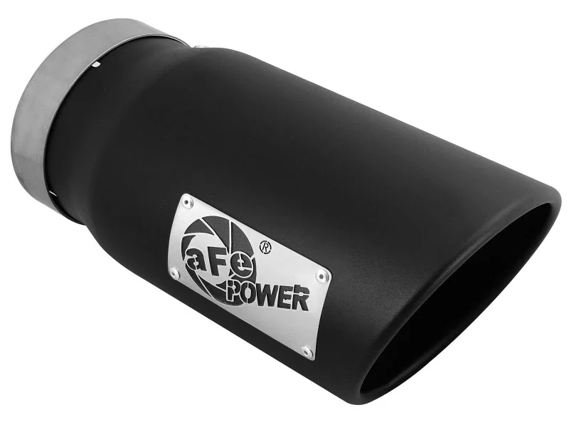 aFe 49T50601-B12, Diesel Exhaust Tip Bolt On Black 5in Inlet x 6in Outlet x 12in Long