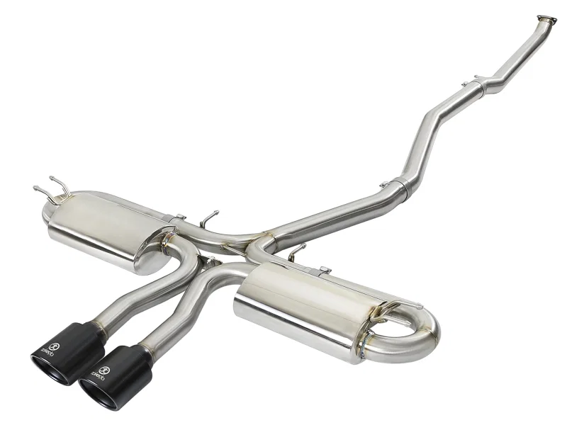 aFe 49-36621-B, Takeda 3in 304 SS Cat-Back Exhaust System w/ Black Tips 2017+ Honda Civic Si (4dr) I4 1.5L (t)