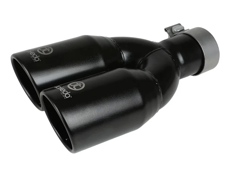 aFe 49T25374-B121, Takeda 304 Stainless Steel Clamp-on Exhaust Tip Black 2-1/2ininlet x 3-1/2in Outlet X 12in L