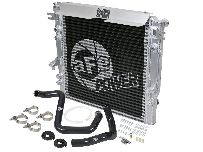 aFe 46-50012-B, BladeRunner GT Series Bar and Plate Radiator w/ Black Hoses 12-18 Jeep Wrangler (JK) V6 3.6L