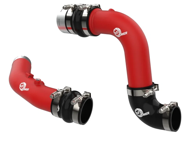 aFe 46-20684-R, 23-25 Ford F250/F350 Super Duty V8-6.7L BladeRunner Aluminum Hot & Cold Charge Pipe Kit - Red