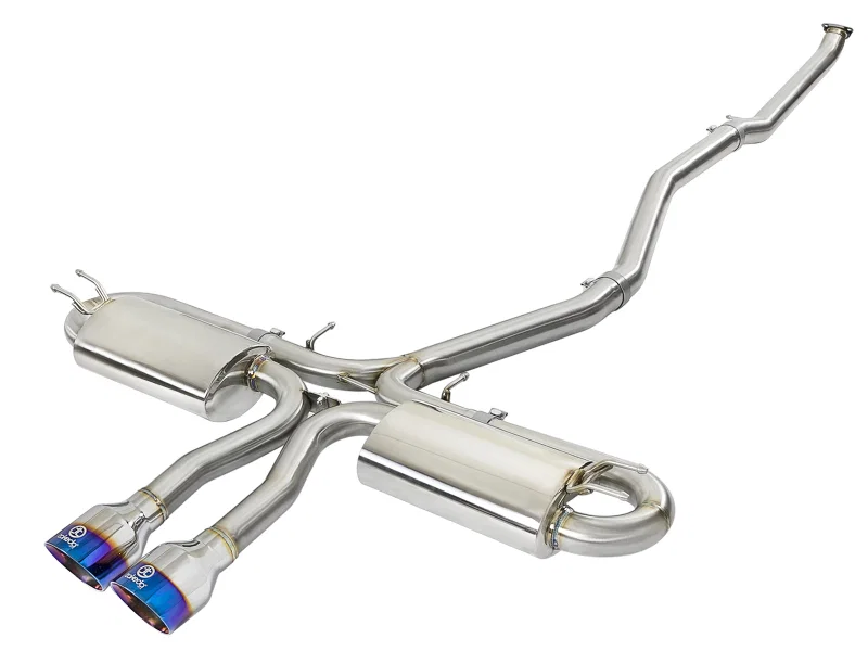 aFe 49-36621-L, Takeda 3in 304 SS Cat-Back Exhaust System w/ Blue Tips 2017+ Honda Civic Si 4Dr I4 1.5L (t)