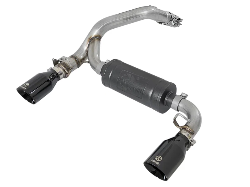 aFe 49-33104-B, Takeda 3in 304 SS Axle-Back Exhaust System w/ Black Tip 16-18 Ford Focus RS 2.3L (t)