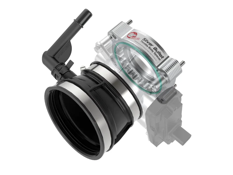 aFe 46-34017, 2020 Vette C8 Silver Bullet Aluminum Throttle Body Spacer Works w/ Factory Intake Only - Silver for Chevrolet Corvette